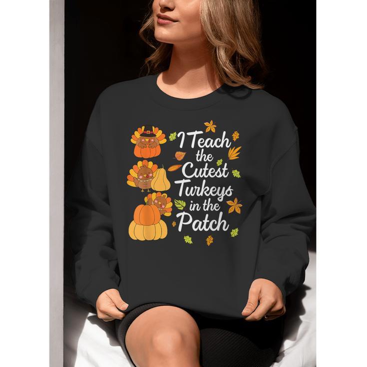 Teacher Thanksgiving I Teach The Cutest Turkeys In The Patch Women Crewneck Sweatshirt, funny gift Teacher Thanksgiving I Teach The Cutest Turkeys In The Patch Women Crewneck Sweatshirt, funny gift
