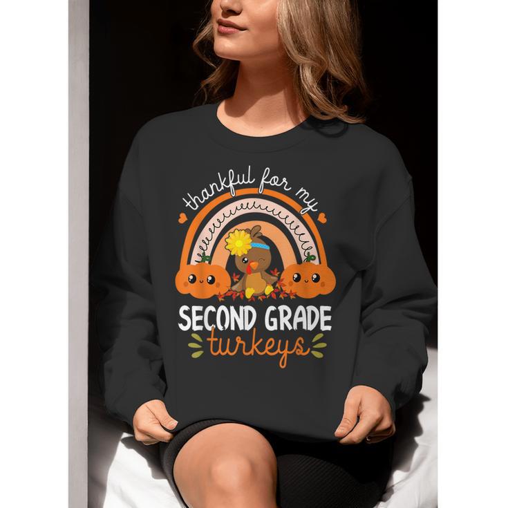 Teacher Thanksgiving Thankful For My Second Grade Turkeys Women Crewneck Sweatshirt, funny gift Teacher Thanksgiving Thankful For My Second Grade Turkeys Women Crewneck Sweatshirt, funny gift