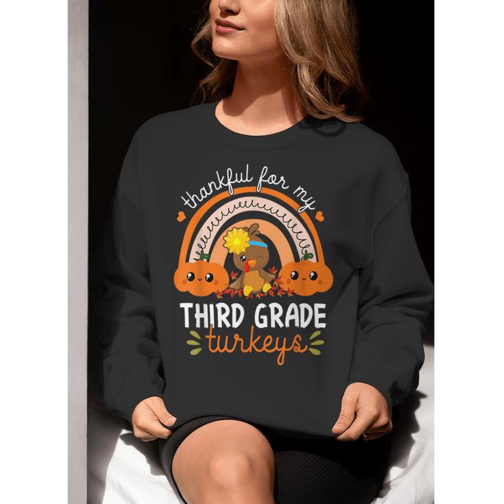 Teacher Thanksgiving Thankful For My Third Grade Turkeys Women Crewneck Sweatshirt, funny gift Teacher Thanksgiving Thankful For My Third Grade Turkeys Women Crewneck Sweatshirt, funny gift
