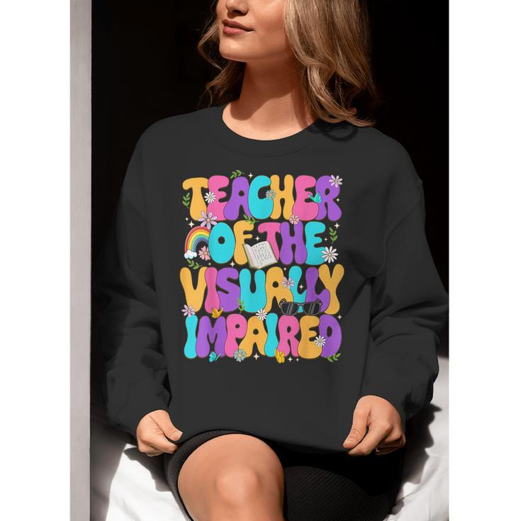 Teacher Of The Visually Impaired Blindness Awareness Women Crewneck Sweatshirt, funny gift Teacher Of The Visually Impaired Blindness Awareness Women Crewneck Sweatshirt, funny gift