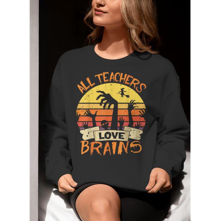 All Teachers Love Brains Shirt Halloween Teachers Women Crewneck Sweatshirt, funny gift All Teachers Love Brains Shirt Halloween Teachers Women Crewneck Sweatshirt, funny gift