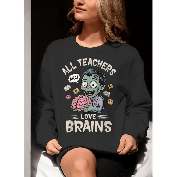 Teachers Love Brains Tee-Shirt Men Women Halloween Teacher Women Crewneck Sweatshirt, funny gift Teachers Love Brains Tee-Shirt Men Women Halloween Teacher Women Crewneck Sweatshirt, funny gift
