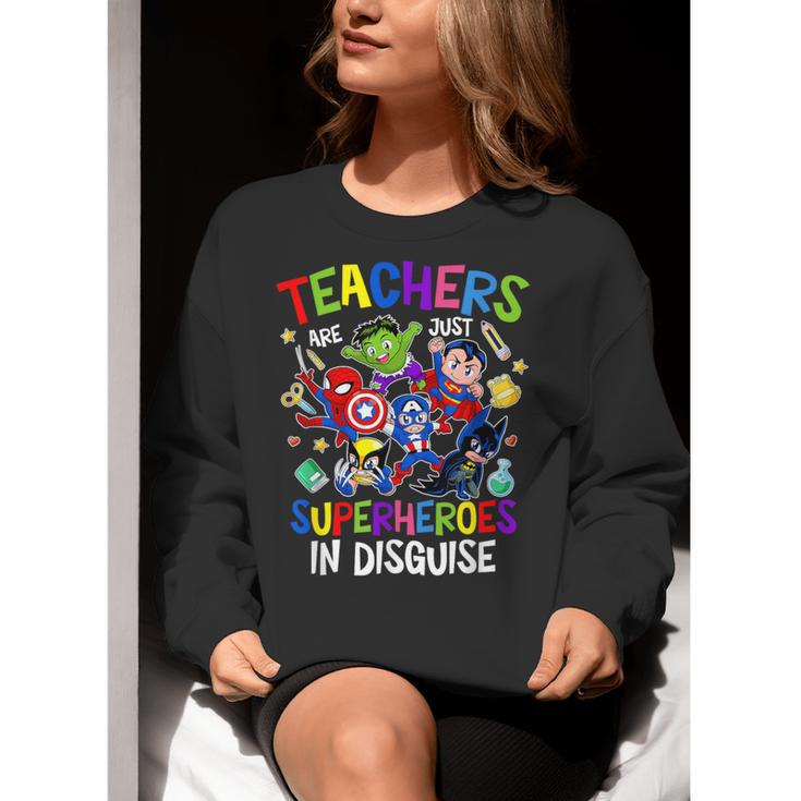 Teachers Are Superheroes Back To School Women Crewneck Sweatshirt, funny gift Teachers Are Superheroes Back To School Women Crewneck Sweatshirt, funny gift