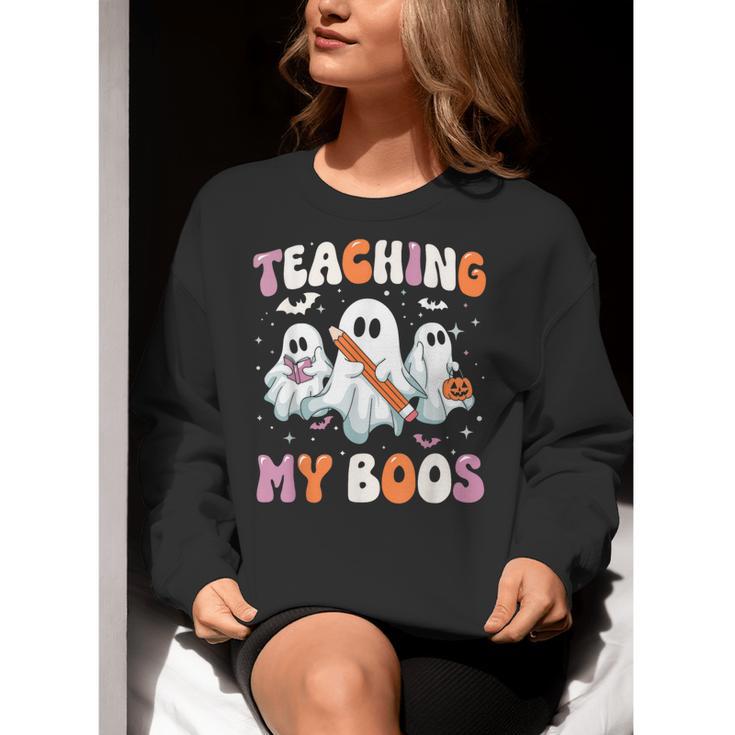 Teaching My Boos Teacher Cute Ghost Teacher Halloween Women Crewneck Sweatshirt, funny gift Teaching My Boos Teacher Cute Ghost Teacher Halloween Women Crewneck Sweatshirt, funny gift
