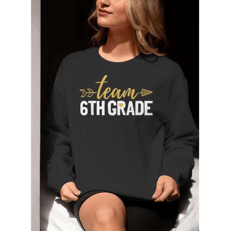 Team 6th Grade Hello Sixth Grade Crew Squad Teacher Kids Women Crewneck Sweatshirt, funny gift