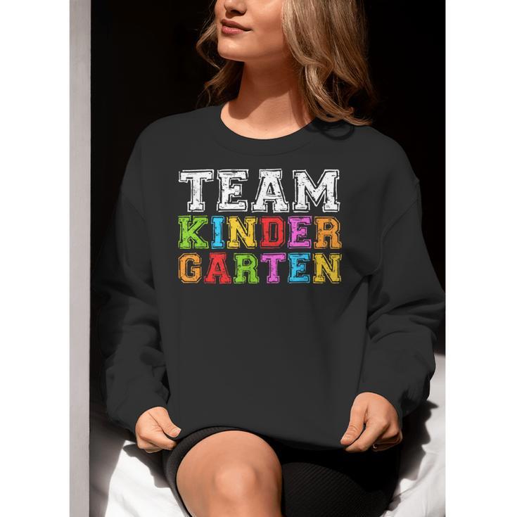 Team Kindergarten Shirt Boy Girl Teacher Graduation Women Crewneck Sweatshirt, funny gift