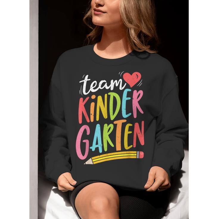 Team Kindergarten Teacher Student Back To School Women Crewneck Sweatshirt, funny gift Team Kindergarten Teacher Student Back To School Women Crewneck Sweatshirt, funny gift