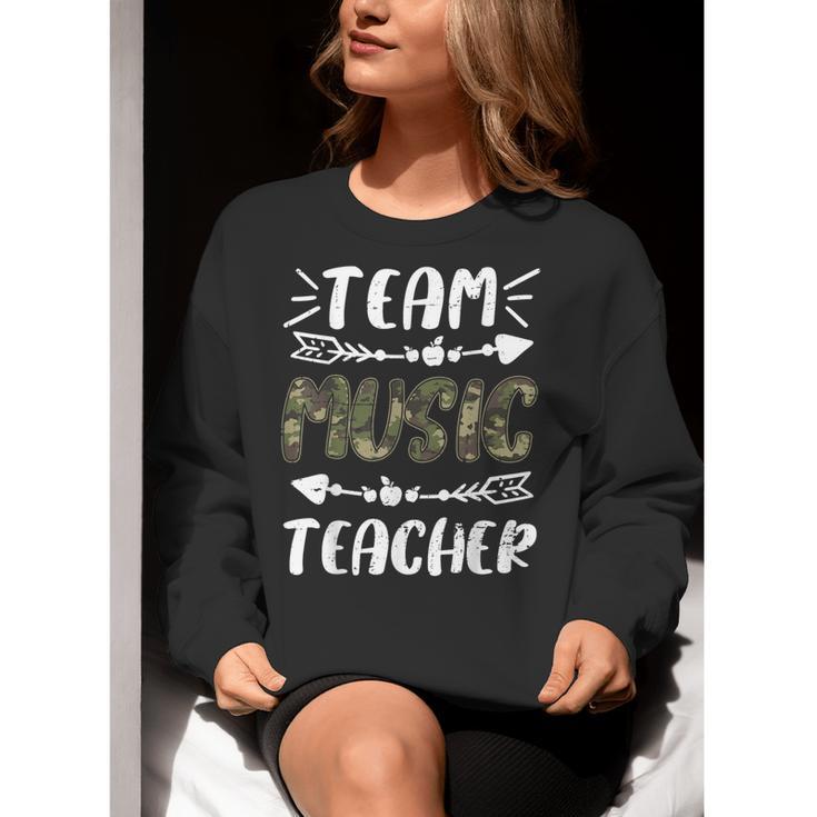 Team Music Teacher Camo Teacher Student Back To School Women Crewneck Sweatshirt, funny gift Team Music Teacher Camo Teacher Student Back To School Women Crewneck Sweatshirt, funny gift