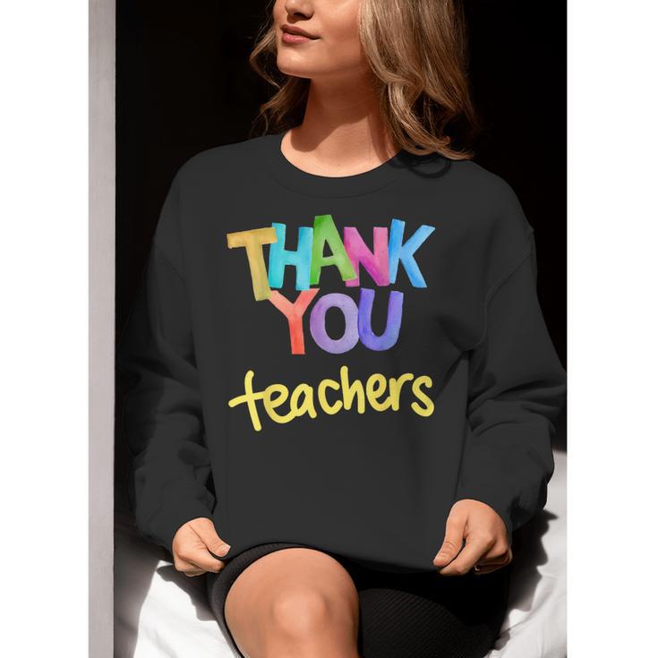 Thank You Teacher Appreciation Graduation Men Women Girls Kids Women Crewneck Sweatshirt, funny gift