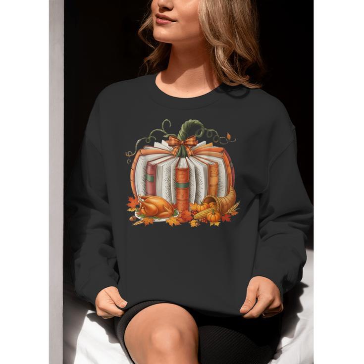 Thanksgiving Book Pumpkin Reading Teachers Fall Lovers Boys Women Crewneck Sweatshirt, funny gift Thanksgiving Book Pumpkin Reading Teachers Fall Lovers Boys Women Crewneck Sweatshirt, funny gift