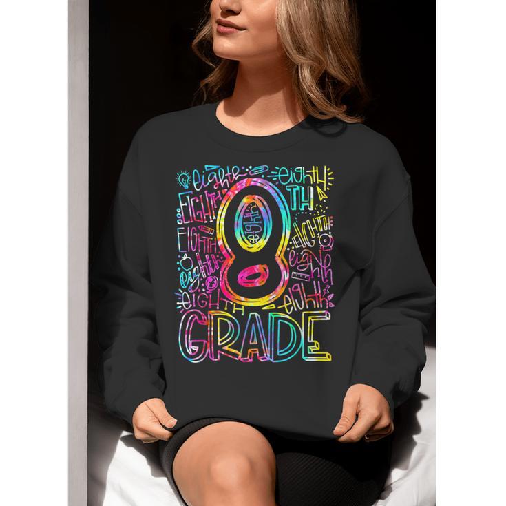 Tie Dye 8th Grade Typography Team Eighth Grade Teacher Women Crewneck Sweatshirt, funny gift Tie Dye 8th Grade Typography Team Eighth Grade Teacher Women Crewneck Sweatshirt, funny gift