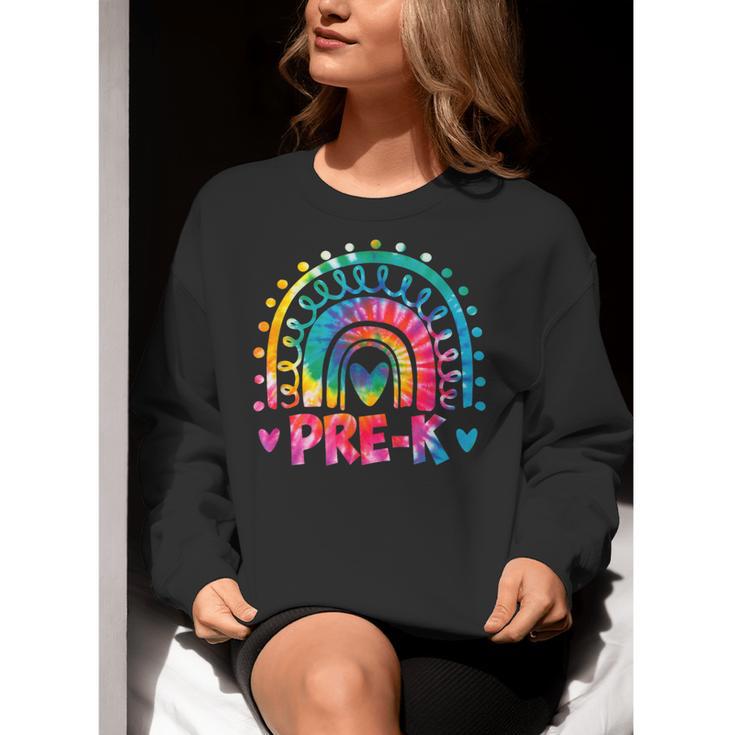 Tie Dye Prek Teacher Rainbow Preschool Back To School Girl Women Crewneck Sweatshirt, funny gift Tie Dye Prek Teacher Rainbow Preschool Back To School Girl Women Crewneck Sweatshirt, funny gift