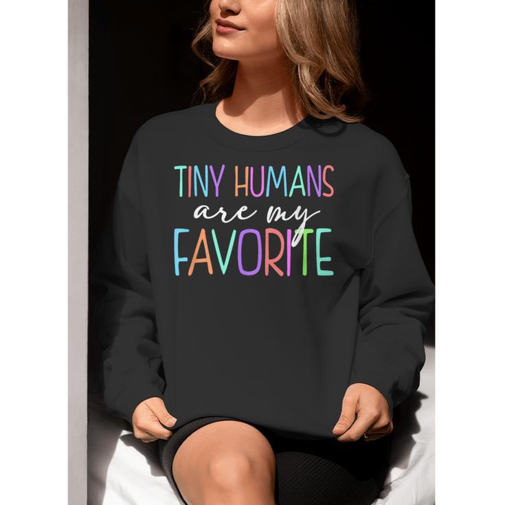 Tiny Humans Are My Favorite Daycare Provider Teacher Daycare Women Crewneck Sweatshirt, funny gift Tiny Humans Are My Favorite Daycare Provider Teacher Daycare Women Crewneck Sweatshirt, funny gift