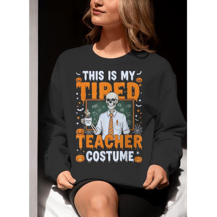This Is My Tired Teacher Costume Halloween Costumes Women Crewneck Sweatshirt, funny gift