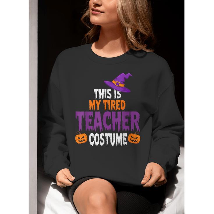 Tired Teacher Costume For Halloween Teachers Women Crewneck Sweatshirt, funny gift Tired Teacher Costume For Halloween Teachers Women Crewneck Sweatshirt, funny gift
