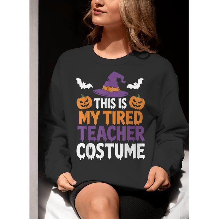 Tired Teacher Costume For Humor Halloween Women Crewneck Sweatshirt, funny gift Tired Teacher Costume For Humor Halloween Women Crewneck Sweatshirt, funny gift