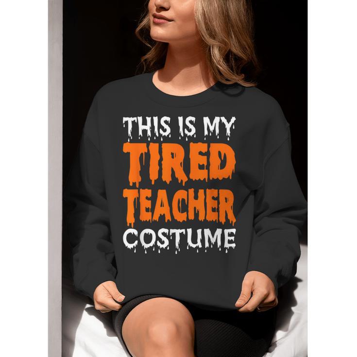This Is My Tired Teacher Costume Quick Easy Lazy Halloween For Men Women Women Crewneck Sweatshirt, funny gift This Is My Tired Teacher Costume Quick Easy Lazy Halloween For Men Women Women Crewneck Sweatshirt, funny gift