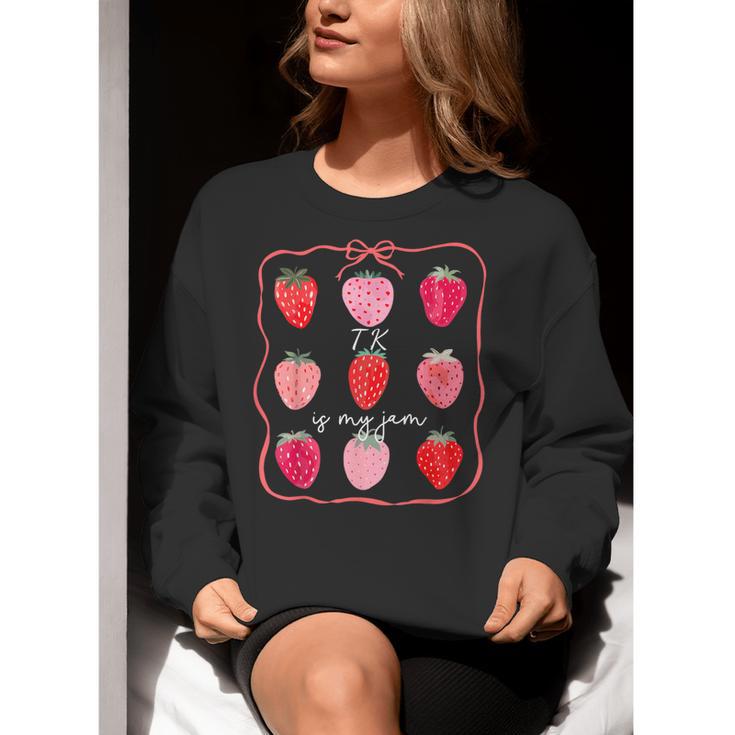 TK Is My Jam Transitional Kindergarten TK Teacher Strawberry Women Crewneck Sweatshirt, funny gift