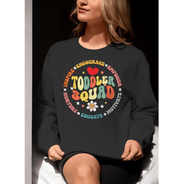 Toddler Squad Pre-K Teacher Pre School Back To School Women Crewneck Sweatshirt, funny gift Toddler Squad Pre-K Teacher Pre School Back To School Women Crewneck Sweatshirt, funny gift