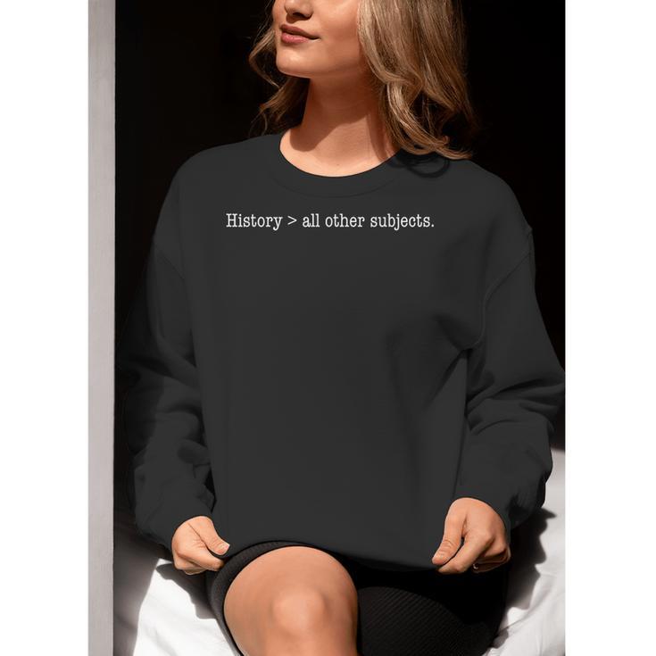 History Buff For Students Professors-History Teacher Men Women Girls Kids Women Crewneck Sweatshirt, History Teacher Sweatshirts, funny gift