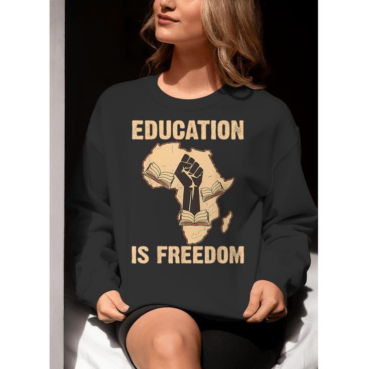 History Education Is Freedom African Map Black Teacher Women Crewneck Sweatshirt, History Teacher Sweatshirts, funny gift History Education Is Freedom African Map Black Teacher Women Crewneck Sweatshirt, History Teacher Sweatshirts, funny gift