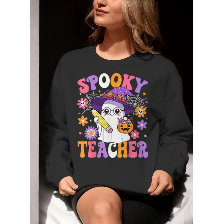Trick Or Teach Spooky Teacher Ghost Halloween Teacher Women Crewneck Sweatshirt, funny gift Trick Or Teach Spooky Teacher Ghost Halloween Teacher Women Crewneck Sweatshirt, funny gift
