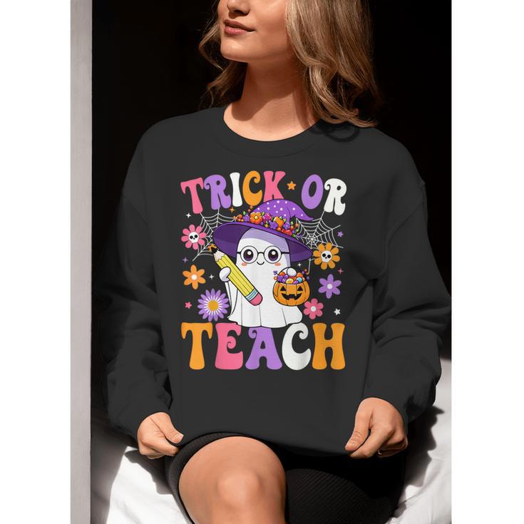 Trick Or Teach Teacher Ghost Teaching Fun Halloween Teacher Women Crewneck Sweatshirt, funny gift Trick Or Teach Teacher Ghost Teaching Fun Halloween Teacher Women Crewneck Sweatshirt, funny gift