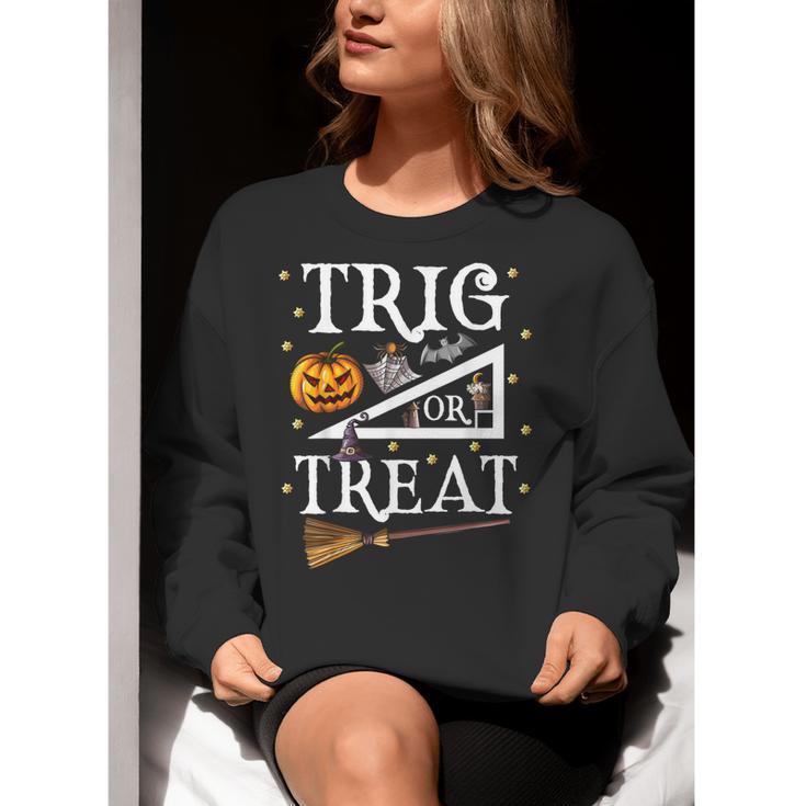 Trig Or Treat Shirt Halloween Math Teacher School College Men Women Kids Women Crewneck Sweatshirt, funny gift