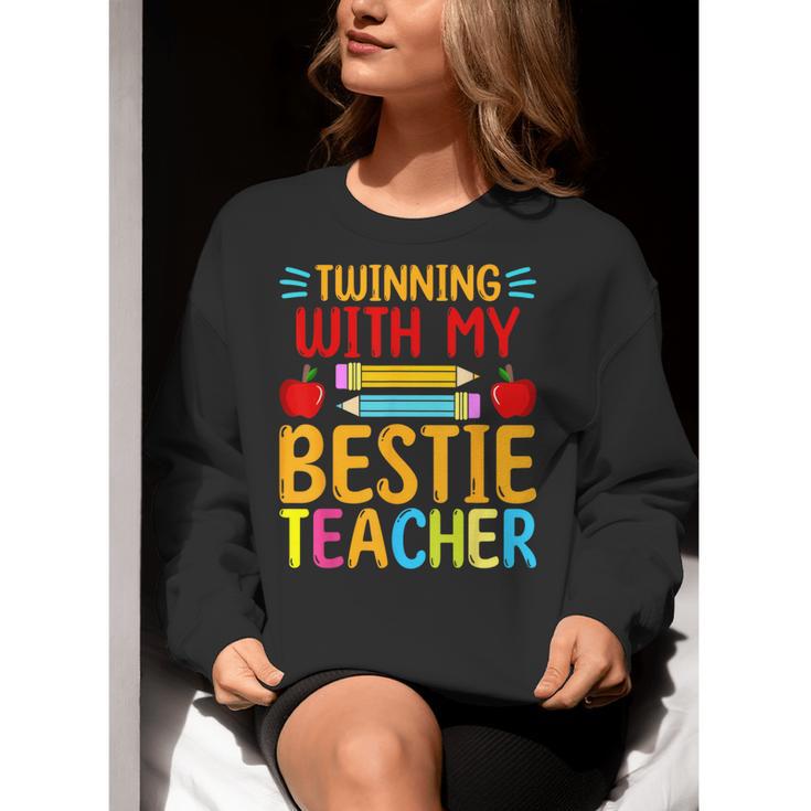 Twinning With My Bestie Teacher Boy Spirit Week Twin Day Women Crewneck Sweatshirt, funny gift Twinning With My Bestie Teacher Boy Spirit Week Twin Day Women Crewneck Sweatshirt, funny gift