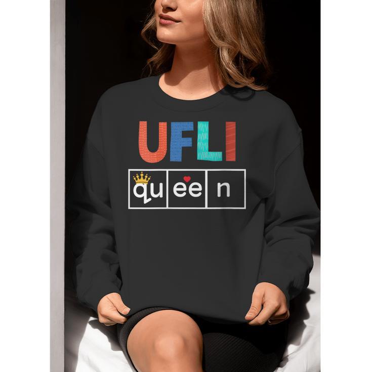 UFLI Queen Science Of Reading Literacy Teacher Appreciation Women Crewneck Sweatshirt, Science Teacher Sweatshirts, funny gift