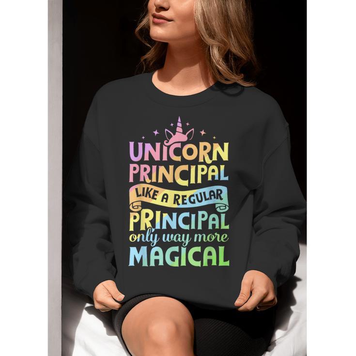 Unicorn Principal Back To School Teacher Appreciation Women Crewneck Sweatshirt, funny gift