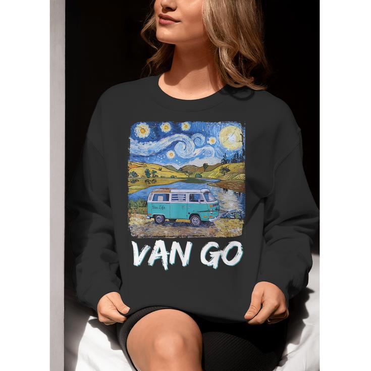 Van Go Retro Vanlife Art Teacher Women Crewneck Sweatshirt, funny gift