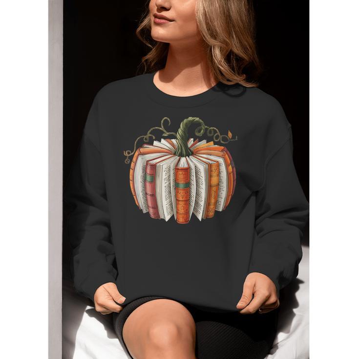 Vintage Book Pumpkin Autumn Fall Librarians Bookworm Teacher Women Crewneck Sweatshirt, funny gift Vintage Book Pumpkin Autumn Fall Librarians Bookworm Teacher Women Crewneck Sweatshirt, funny gift