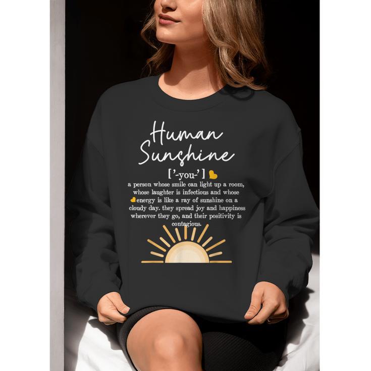 Vintage Human Sunshine Definition Teachers Mom Boss Women Women Crewneck Sweatshirt, funny gift
