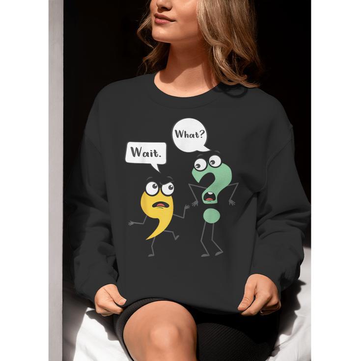 Wait What English Teacher Grammar Police Grammarian Women Crewneck Sweatshirt, English Teacher Sweatshirts, funny gift Wait What English Teacher Grammar Police Grammarian Women Crewneck Sweatshirt, English Teacher Sweatshirts, funny gift