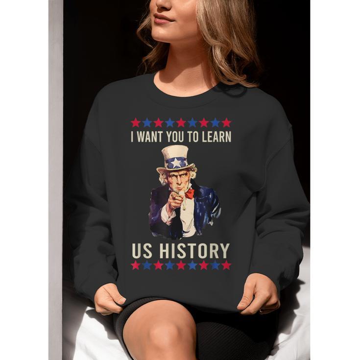 I Want You To Learn US History American Teacher School For Men Women Women Crewneck Sweatshirt, History Teacher Sweatshirts, funny gift