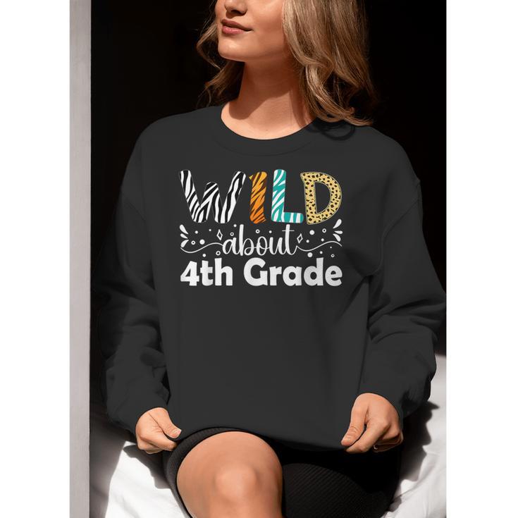 Wild About 4th Grade First Day Of School Teacher Student Women Crewneck Sweatshirt, First Grade Teacher Sweatshirts, 4th Grade Teacher Sweatshirts, funny gift Wild About 4th Grade First Day Of School Teacher Student Women Crewneck Sweatshirt, First Grade Teacher Sweatshirts, 4th Grade Teacher Sweatshirts, funny gift