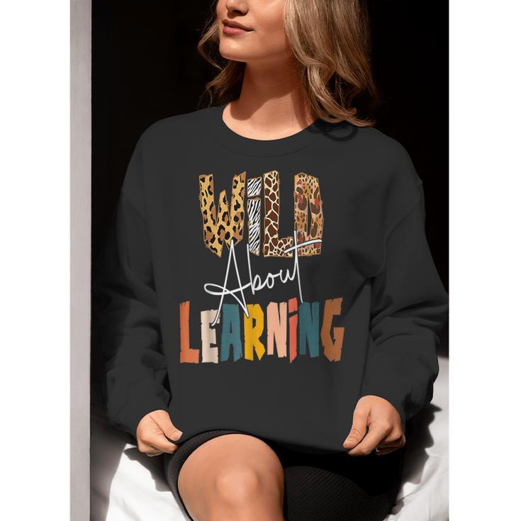 Wild About Learning Teacher Back To School Teaching Women Crewneck Sweatshirt, funny gift Wild About Learning Teacher Back To School Teaching Women Crewneck Sweatshirt, funny gift