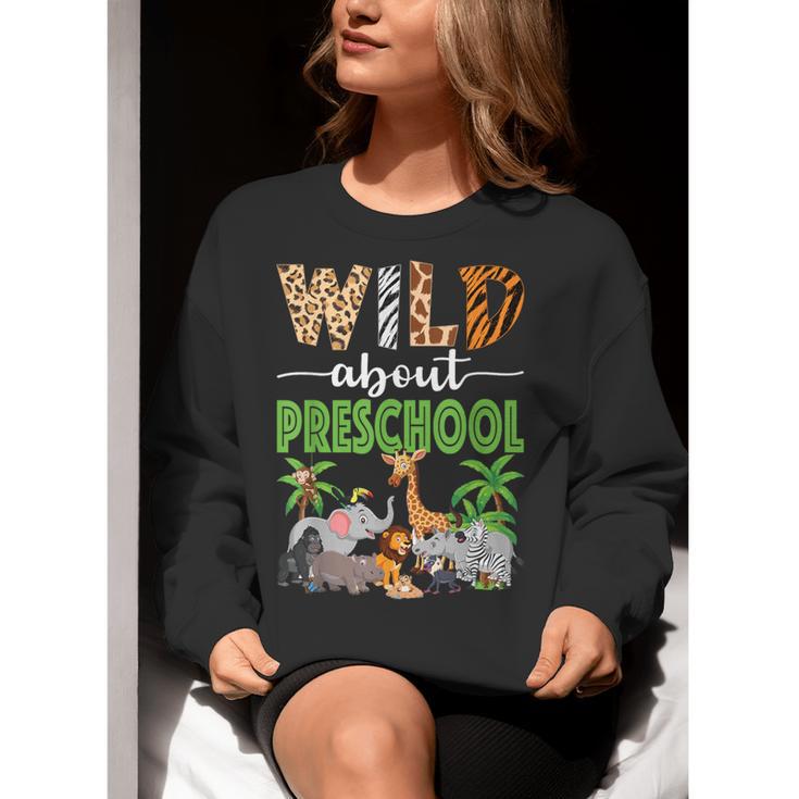 Wild About Preschool Teacher Student Preschool Zoo Safari Women Crewneck Sweatshirt, funny gift Wild About Preschool Teacher Student Preschool Zoo Safari Women Crewneck Sweatshirt, funny gift