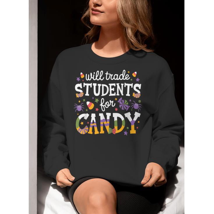 Will Trade Students For Candy Teacher Halloween Costume Tee Women Crewneck Sweatshirt, funny gift Will Trade Students For Candy Teacher Halloween Costume Tee Women Crewneck Sweatshirt, funny gift