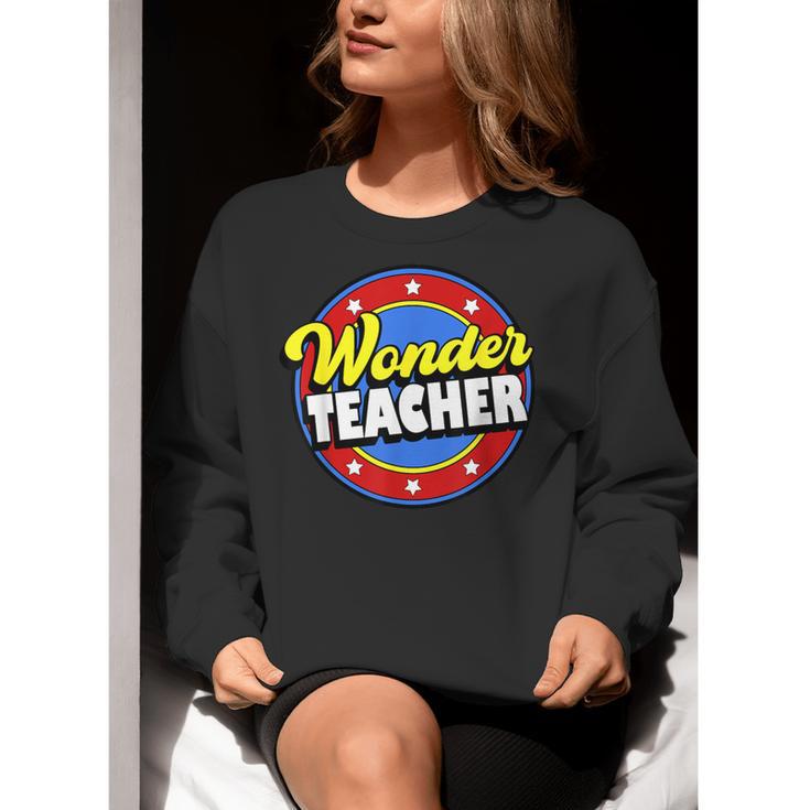 Wonder Teacher Super Woman Power Superhero Back To School Women Crewneck Sweatshirt, Super Teacher Sweatshirts, funny gift Wonder Teacher Super Woman Power Superhero Back To School Women Crewneck Sweatshirt, Super Teacher Sweatshirts, funny gift