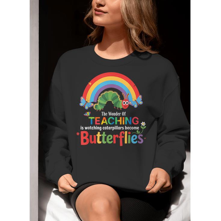 The Wonder Of Teaching Is Watching Caterpillars Teacher Women Crewneck Sweatshirt, funny gift The Wonder Of Teaching Is Watching Caterpillars Teacher Women Crewneck Sweatshirt, funny gift