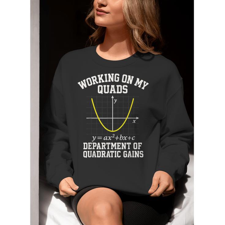 Working On My Quads Algebra Math Gym Teacher Women Crewneck Sweatshirt, funny gift Working On My Quads Algebra Math Gym Teacher Women Crewneck Sweatshirt, funny gift