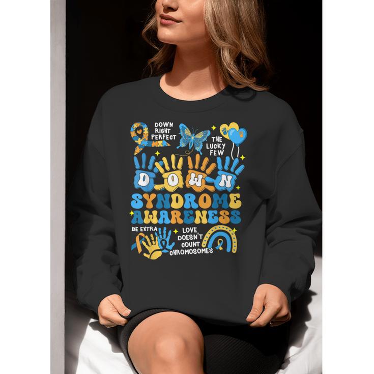 World Down Syndrome Day Awareness T21 Teacher Women Men Kids Women Crewneck Sweatshirt, funny gift