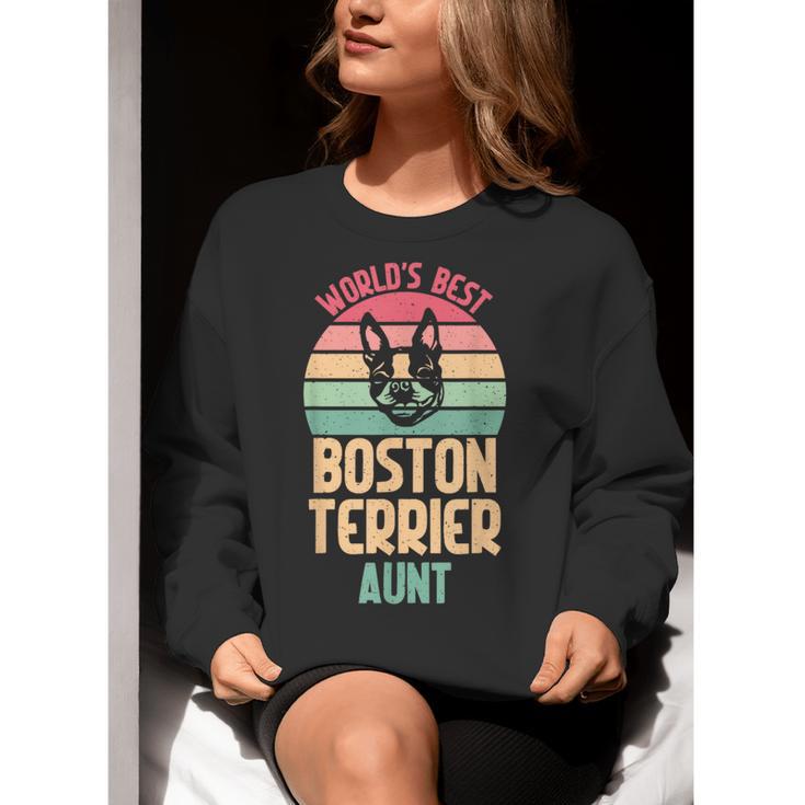Worlds Best Boston Terrier Aunt Women Crewneck Sweatshirt, funny gift