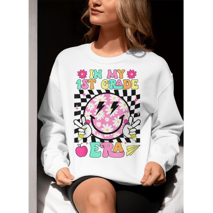 In My 1st Grade Era Smile Face Back To School Teacher Kid Women Crewneck Sweatshirt, funny gift In My 1st Grade Era Smile Face Back To School Teacher Kid Women Crewneck Sweatshirt, funny gift