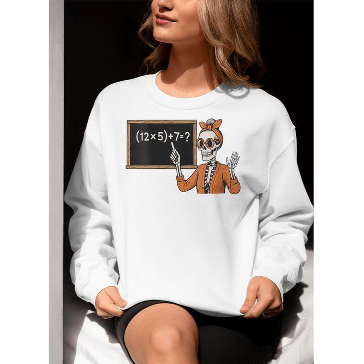67 Teacher Halloween Skeleton Six Seven Meme Brainrot Math Women Crewneck Sweatshirt, funny gift 67 Teacher Halloween Skeleton Six Seven Meme Brainrot Math Women Crewneck Sweatshirt, funny gift