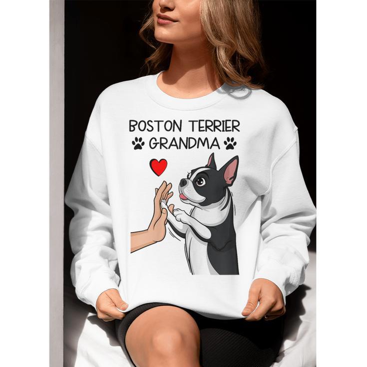 Boston Terrier Grandma Mother's Day Dog Mom Women Crewneck Sweatshirt, Boston Terrier Mom Sweatshirts, funny gift