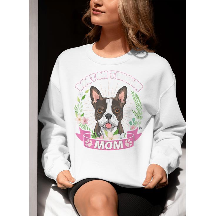 Boston Terrier Mom Mother's Day Women Crewneck Sweatshirt, Boston Terrier Mom Sweatshirts, funny gift