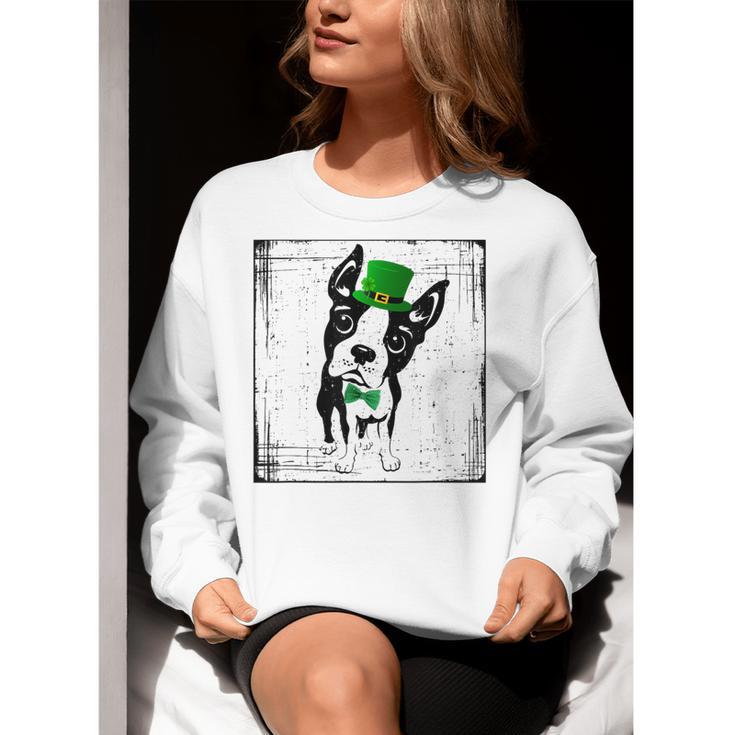 Cool Saint Patrick's Boston Terrier T Shirt For Dogs Lovers Women Crewneck Sweatshirt, funny gift